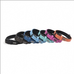 Lychee Leather Waterproof Cloth Pet Collar